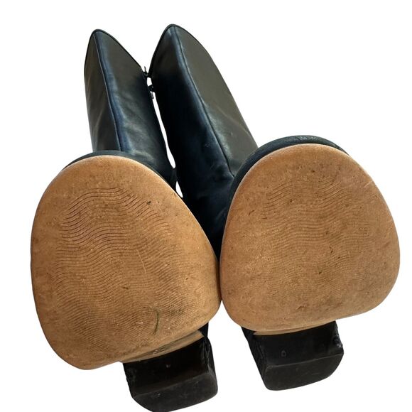 CORSO COMO Womens Black Leather Sz 8.5 Boots Riding Exposed Zipper Knee Boot - Picture 13 of 14